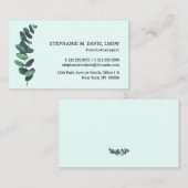 Carte de visite de verdure à la menthe (Devant / Derrière)