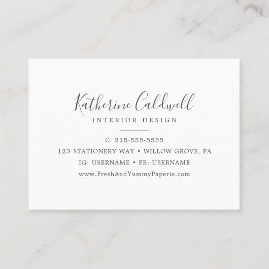 Carte de visite de verdure d'automne (Dos)