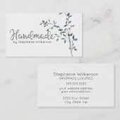 Carte de visite de verdure simple fait main (Devant / Derrière)