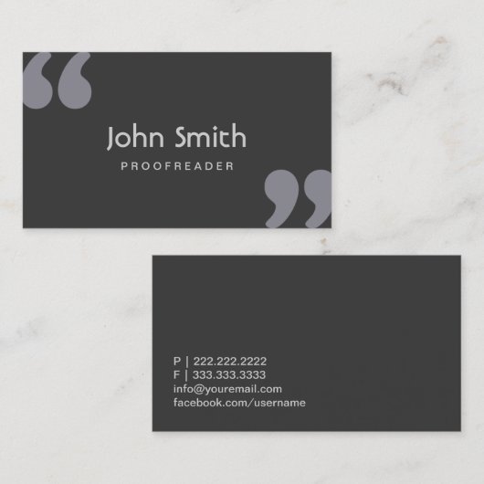 Carte de visite de vérification des notes de soumi (Devant / Derrière)