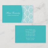 Carte de visite de verre radiant, Turquoise (Devant / Derrière)