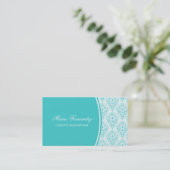 Carte de visite de verre radiant, Turquoise (Debout devant)