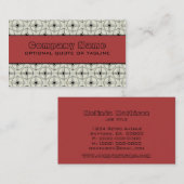 Carte de visite de verre rétro, rouge clair (Devant / Derrière)