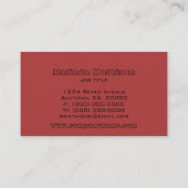 Carte de visite de verre rétro, rouge clair (Dos)