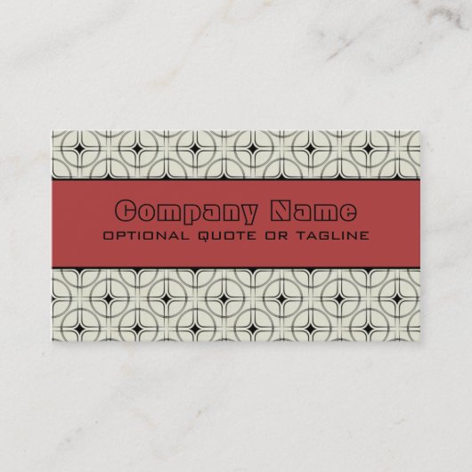 Carte de visite de verre rétro, rouge clair (Devant)