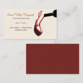 Carte de visite de versement de vin rouge (Devant / Derrière)
