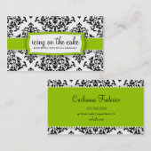 Carte de visite de vert de chaux de la cerise sur (Devant / Derrière)