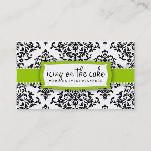 Carte de visite de vert de chaux de la cerise sur (Devant)