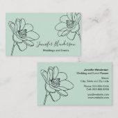 Carte de visite de vert de menthe de fleur de (Devant / Derrière)