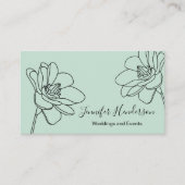 Carte de visite de vert de menthe de fleur de (Devant)