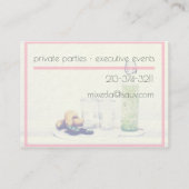 carte de visite de vert de mixologist de barman (Dos)