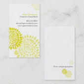 Carte de visite de vert de souffle de fleur (Devant / Derrière)