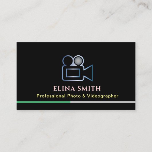 Carte de visite de vidéaste photo professionnel (Devant)