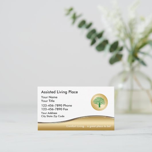 Carte de visite de vie assisté (Debout devant)