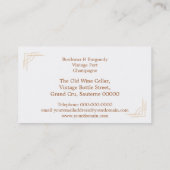 Carte de visite de vigne (Dos)