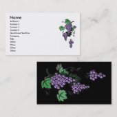 Carte de visite de vignes de raisin (Devant / Derrière)