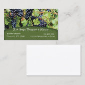 Carte de visite de vignoble de raisins rouges (Devant / Derrière)