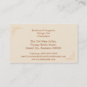 Carte de visite de vin fin (Dos)