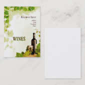 Carte de visite de vins (Devant / Derrière)