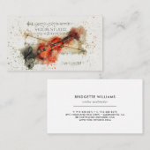 Carte de visite de violon aquarelle (Devant / Derrière)
