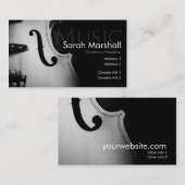 Carte de visite de violon élégant (Devant / Derrière)