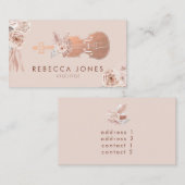 carte de visite de violon floral boho aquarelle (Devant / Derrière)