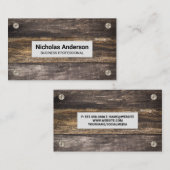 Carte de visite de vis bois et métal (Devant / Derrière)