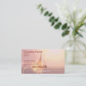 Carte de visite de voilier de coucher du soleil (Debout devant)