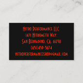 Carte de visite de voiture à moteur gonflé (Dos)