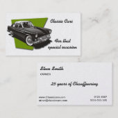 Carte de visite de voiture classique (Devant / Derrière)