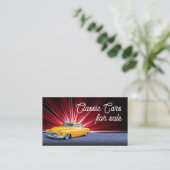 Carte de visite de voiture classique jaune élégant (Debout devant)