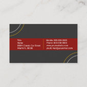 Carte de visite de voiture de sport classique (Dos)