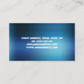 Carte de visite de voiture en métal bleu Mustang (Dos)