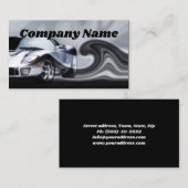 Carte de visite de voiture sport courbe gris (Devant / Derrière)