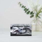 Carte de visite de voiture sport courbe gris (Debout devant)