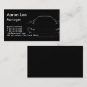 Carte de visite de voiture sport moderne noir et b (Devant / Derrière)