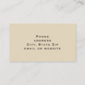 Carte de visite de voiture Vintage (Dos)