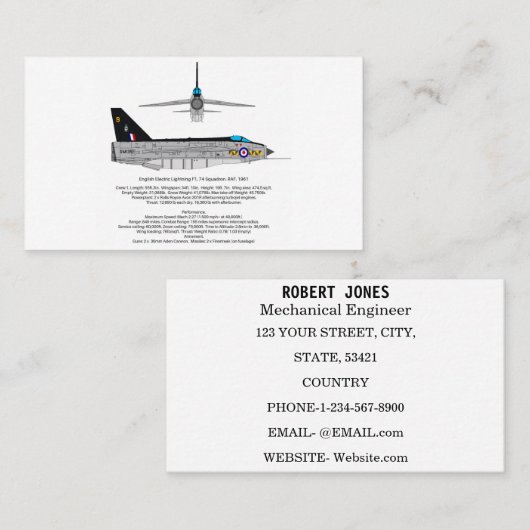 Carte de visite de vol d'éclairage (Devant / Derrière)