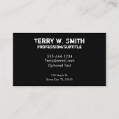 Carte de visite de volley-ball (Dos)