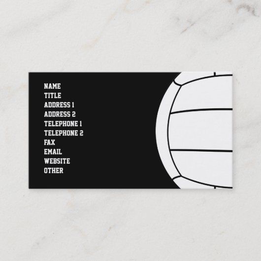 Carte de visite de volleyball (Devant)