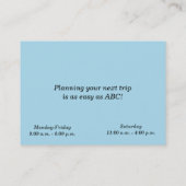 Carte de visite de voyage (Dos)