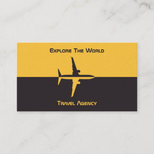 Carte de visite de voyage avec plan jaune et noir