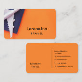 Carte de visite de voyage simple orange et noir (Devant / Derrière)