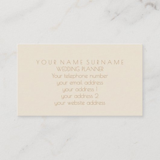 Carte de visite de wedding planner (Dos)