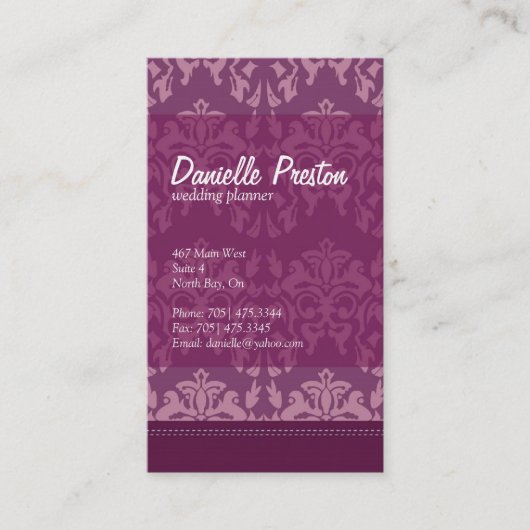 Carte de visite de wedding planner (Devant)