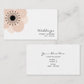 Carte de visite de wedding planner - anémone rose (Devant / Derrière)