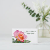 Carte de visite de wedding planner de rose de thé (Debout devant)