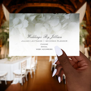 Carte de visite de wedding planner - hortensias