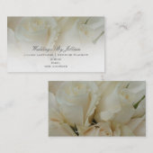 Carte de visite de wedding planner - roses blancs (Devant / Derrière)