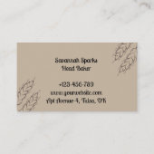 Carte de visite de Whisk Collery Brown (Dos)